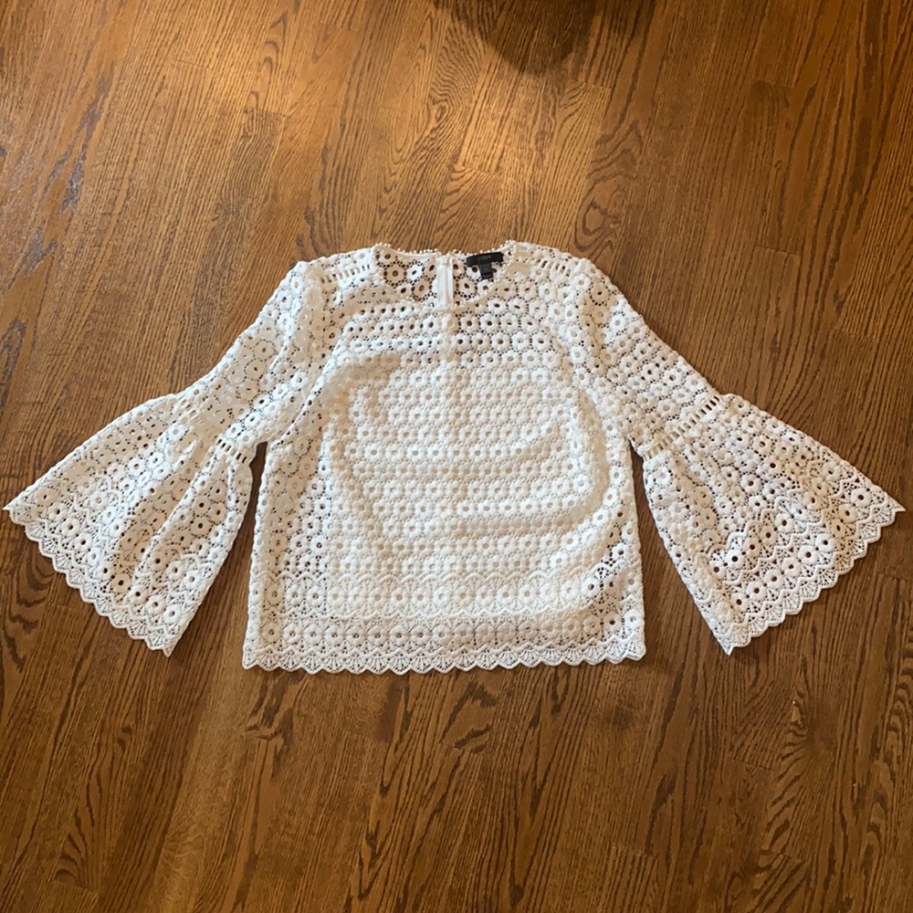 Jcrew Beautiful White Lace Top